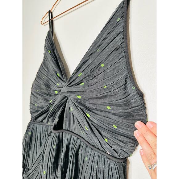 SABRINA MUSAYEV Black Red Floral Print Selina Front Twist Cut-Out Dress Size XL - Picture 11 of 15